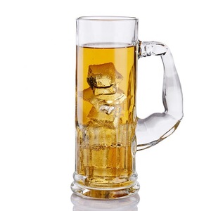 Einzigartiger, kreativer, moderner Bierkrug aus Glas im deutschen Muskel-Design, 550 ml, langlebig, umweltfreundlich, spülmaschinenfest, mit Henkel für - Product Image 1