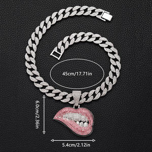 Collar con Colgante de Lujo Estilo Hip Hop, con Circonitas Cúbicas, para Unisex, con Logotipo Personalizado, Estilo Rapper, en Oferta - Product Image 6