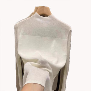 Pull en laine douce élégant de haute qualité à col montant orné de strass pour femmes Automne Hiver Nouvelle arrivée Mode - Product Image 2