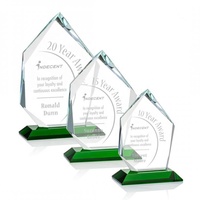 Trophée en verre cristal gravé au laser fait main, personnalisé avec logo, vente directe d'usine, récompense annuelle pour entreprises