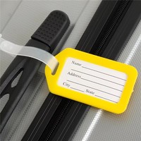 Étiquettes de bagages personnalisées en PP souple, résistantes à l'eau, imprimées, écologiques, de luxe, avec logo personnalisé, pour valises de voyage