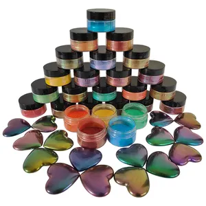 74 couleurs caméléon coloré poudre de mica pour résine époxy argile changement de couleur Pigment pour Nail Art peinture acrylique Chrome Mica Tumbler