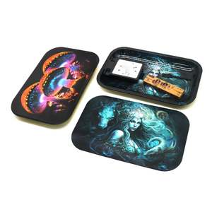 ถาดม้วนโลหะดีบุกแบบมีฝาปิด 3 มิติ พร้อมที่บดและอุปกรณ์เสริมสำหรับม้วน - Product Image 2