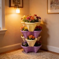 Jardinière Verticale Classique - Bac de Culture Empilable en Plastique pour Légumes, Fraises, Herbes, Fleurs - Utilisation au Sol et en Extérieur