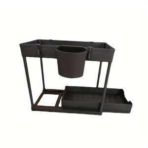 Multi-Functional Double-Layer <b>Kitchen</b> Storage <b>Rack</b> With Pull-Out Design For Countertop Organization - Product Image 5