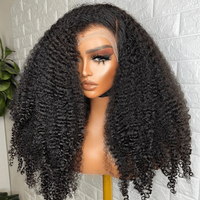 Perruques de cheveux humains bruts alignés sur les cuticules, ondulés, bouclés, crépus, bouclés birmans, avec dentelle suisse HD, pour la vente en gros