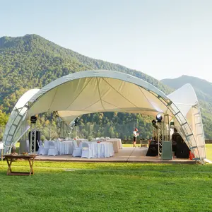 0.55kn Memuat Angin 100 Tempat Duduk Perlengkapan Pesta Tenda Aluminium Marque Luar Ruangan Acara Tenda untuk Pernikahan