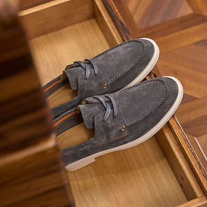 Mocasines de Cuero Genuino Elegantes y Más Vendidos para Hombre, Zapatos Náuticos de Gamuza con Punta Puntiaguda, Zapatos Planos Casuales Sin Cordones - Product Image 4