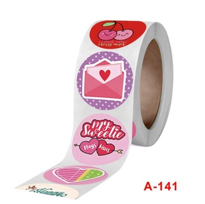 500PcsHappy Autoadesivo di Giorno di san valentino I LOVE YOU Cuore A Forma di Cuore di Carta Ape Fiore della Rosa Etichetta Adesiva Regalo Scatola di decorazione - Product Image 3