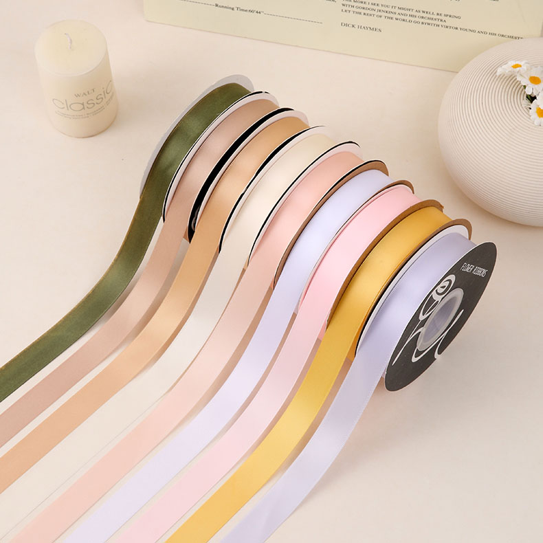 2cm Gift Ribbon Wedding Decoration Gift Box Decoration Holiday Ribbon Double-sided Polyester Luxury Ribbon Length 36 Yards