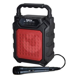 Ensemble karaoké Tws (rechargeable) noir et rouge 12W HPS B44R Bluetooth USB, AUX, lecteur de carte - Product Image 1