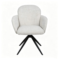Chaise de salle à manger pivotante moderne en tissu bouclé, chaise d'appoint, chaise de loisirs à pieds araignée en métal noir pour salle à manger, salon, maison