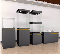 Vitrine à bijoux en verre trempé avec éclairage LED, vitrine d'exposition écologique pour musées et antiquités, idéale pour les salles d'exposition