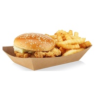 Barquette en papier jetable, résistante à la graisse et écologique, pour frites
