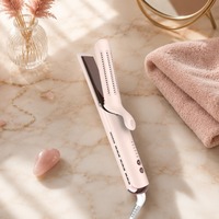 Styler électrique professionnel 2-en-1 en céramique à flux d'air, système de fixation à air froid, fer à friser et à lisser, chauffe rapide