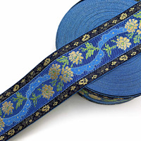 Ruban jacquard métallique doré brillant écologique en gros