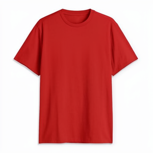 Camiseta de Algodón de Primera Calidad, Roja, Oversize, con Hombros Caídos, para Hombre y Mujer, con un Corte Moderno y Relajado - Product Image 2