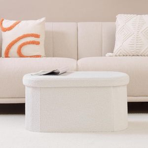 72*38*38cm Modern Foldable Soft Teddy Velvet Fabric for Home Use Living Room Furniture Bedroom Entry Storage Bench <strong>Stool</strong> <strong>Ottoman</strong> - Product Image 1