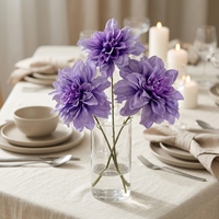 Bouquet de fleurs artificielles en soie Dahlia, arrangement floral factice pour la décoration de mariage et de la maison