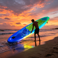 Planche de paddle gonflable Drop Stitch écologique couleur personnalisée avec kit d'accessoires complet et aileron unique pour lacs et rivières – Stabilité garantie