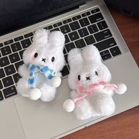 Pendentif de sac à dos et porte-clés en peluche Miffy le lapin, 12 cm, avec écharpe, en coton PP ultra doux, en forme de personnage de dessin animé mignon, pour machine à griffes, en promotion