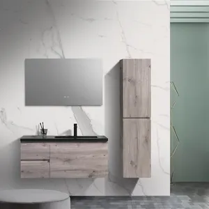 Modern Wall Mounted Floating Shower Cabinet Bathroom Vanity Set With Smart Mirror Cabinet