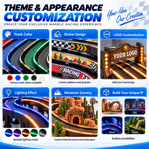Jeu d'arcade professionnel personnalisé de type flipper en métal à LED avec équipement de course étanche et piste de course scénique en marbre - Product Image 5
