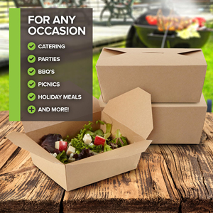 Contenedor de almuerzo desechable de alta calidad, caja de paquete corrugado con logotipo personalizado de cartón de papel Kraft de calidad para almacenamiento de alimentos - Product Image 6