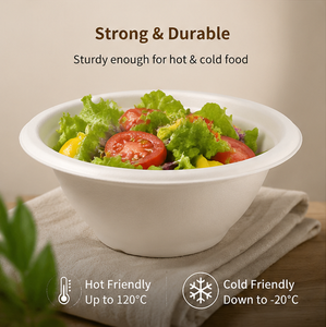 Bol à <span class=keywords><strong>Poke</strong></span> en Bagasse Compostable de 42 oz avec Couvercle en PET – Contenant Alimentaire Jetable Robuste - Product Image 3