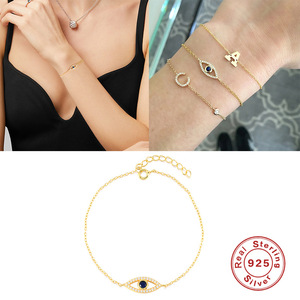 กำไลข้อมือเงินแท้ S925 ลายตาปีศาจ สไตล์คลาสสิก ดีไซน์เก๋ ขายดีสำหรับผู้หญิง - Product Image 5
