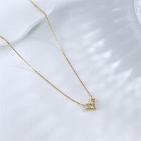 18K Gelbgold Labor-Gezüchteter Diamant-Anhänger Halskette Mode Flatternde Drei-Stein-Herz-Kombination Verstellbarer Zarter Damen-Charm