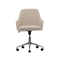 Chaise de bureau moderne minimaliste en tissu avec design ergonomique rembourré en une seule pièce, chaise pivotante pour la maison et le bureau