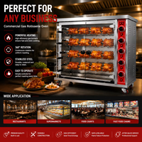 Four à rôtir au gaz professionnel à 6 étages pour poulet, en acier inoxydable, rôtissoire automatique pour restaurant