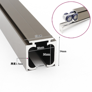 Ray trượt đặc biệt cho bánh xe giảm chấn, hệ thống ray trượt cửa trượt và con lăn, ray trượt hợp kim nhôm, ray treo bánh xe trên cùng - Product Image 1