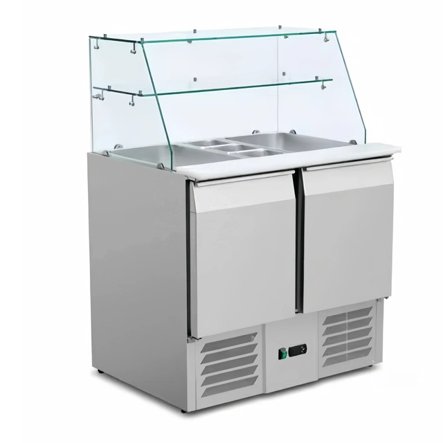 Commercial Standing Vertical Freezer/Cabinet for Salad Bar Restaurant Fridg Refrigerator with Air Cooling Free Shipping