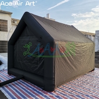 Tente commerciale, tente gonflable de cabine de DJ de couleur noire, cabine gonflable pour les soirées nocturnes et les activités éducatives scolaires