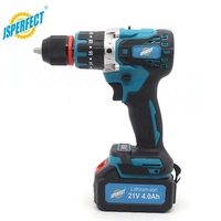 Perceuse à batterie au lithium JSPERFECT 21V, moteur sans balais, vitesse variable, perceuse à percussion sans fil