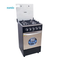 Cuisinière à gaz Xunda autoportante en acier inoxydable de 20 pouces, 4 brûleurs, four, appareil de cuisine, cuisinière à gaz avec four à gaz intégré électrique