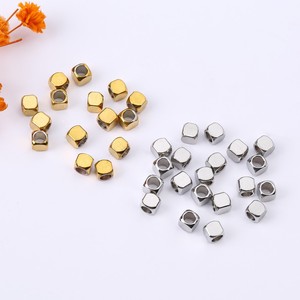 Stainless Steel Square Beads 6mm Spacer For <b>Bracelet</b> Making Jewelry Accessories Smooth <b>Metal</b> Beads Steel Color - Product Image 3