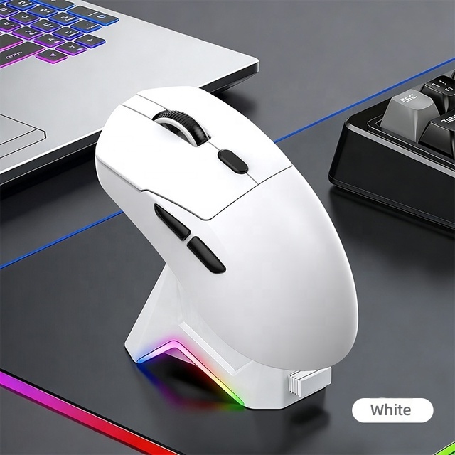 Instock Tri Mode Light Weight Rechargeable Gaming Mouse 2.4GHz Wireless IC 3311 With Charger Base Mouse DPI 10000 Ergonomic Mice