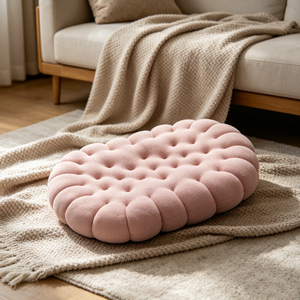 Thick Plush Cloud Oval Seat Cushion Soft Fluffy Bubble Tufted Floor <b>Mat</b> For Bedroom Living Room Window Seat - Product Image 1