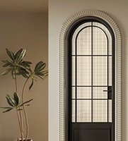 Puerta de Vidrio y Aluminio Minimalista Moderna, con Arco Francés, Resistente al Viento, Acabado para Entrada de Sala de Estar en Villa