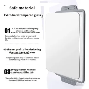 Tabla de cortar de vidrio templado multiusos bandeja anticorte resistente a los arañazos fácil de limpiar sin molde plato de cena bloque de cortar <span class=keywords><strong>queso</strong></span> - Product Image 2