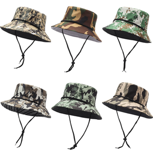 Unisex estivo pescatore cappello a secchiello 3D ricamo all'ingrosso disegno mimetico piccolo ordine Multi-colore campeggio pesca pesca <span class=keywords><strong>sole</strong></span> - Product Image 2