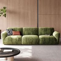Canapé modulaire italien de luxe léger en chenille pour salon, une place, rembourrage en éponge haute densité, design simple et droit, réglable