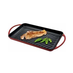 Enamel Coated Skillets Cast Iron Non-stick Fry <strong>Pan</strong> BBQ Red Barbecue <strong>Grill</strong> Outdoor OEM Korean Metal Bakeware <strong>Grill</strong> <strong>Pan</strong> - Product Image 3