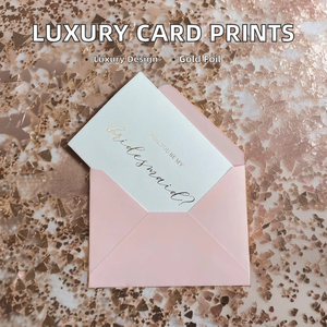 Carte de visite personnalisée en feuille d'or rose, invitation de mariage de luxe, enveloppe en kraft, rose pour carte, carte de remerciement, <span class=keywords><strong>impression</strong></span> de carte postale - Product Image 4