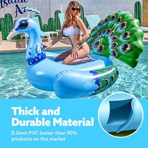 Flotador Gigante de PVC con Forma de Pavo Real, 66 x 62 x 48 Pulgadas, Flotador Inflable para Montar para Adultos - CREA OLAS - Product Image 3