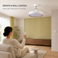 Ventilateur de plafond intelligent avec lumière, hauteur réglable, alimentation CA, taille moyenne, pour salon et chambre à coucher
