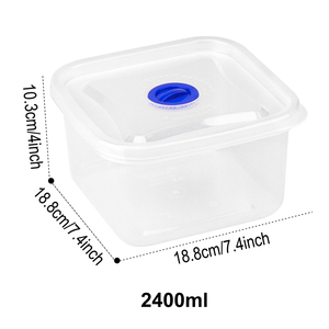 Thân Thiện Với Môi 4 Pcs Set Lò Vi Sóng Container Rõ Ràng Nhựa Bữa Ăn Prep 300Ml + 650Ml + 1300Ml + 2400Ml Vuông Thực Phẩm Lưu Trữ Hộp - Product Image 6